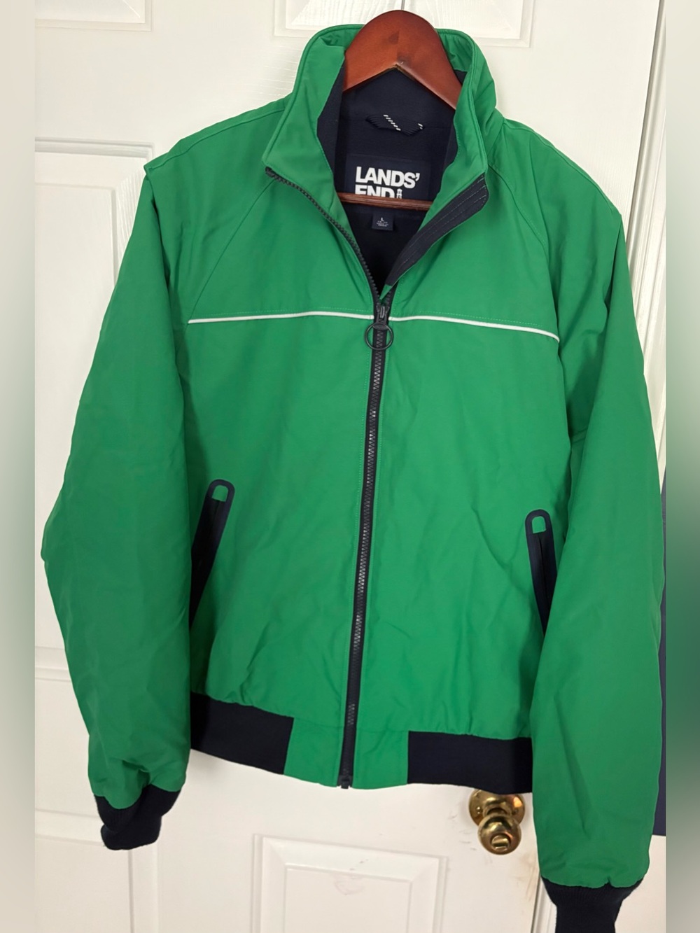 Lands' End Men's Bright Green with Navy Trim
